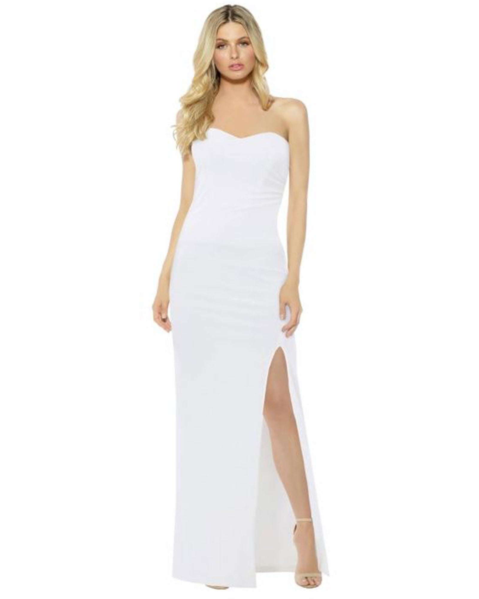 Strapless Evening Dress - White
