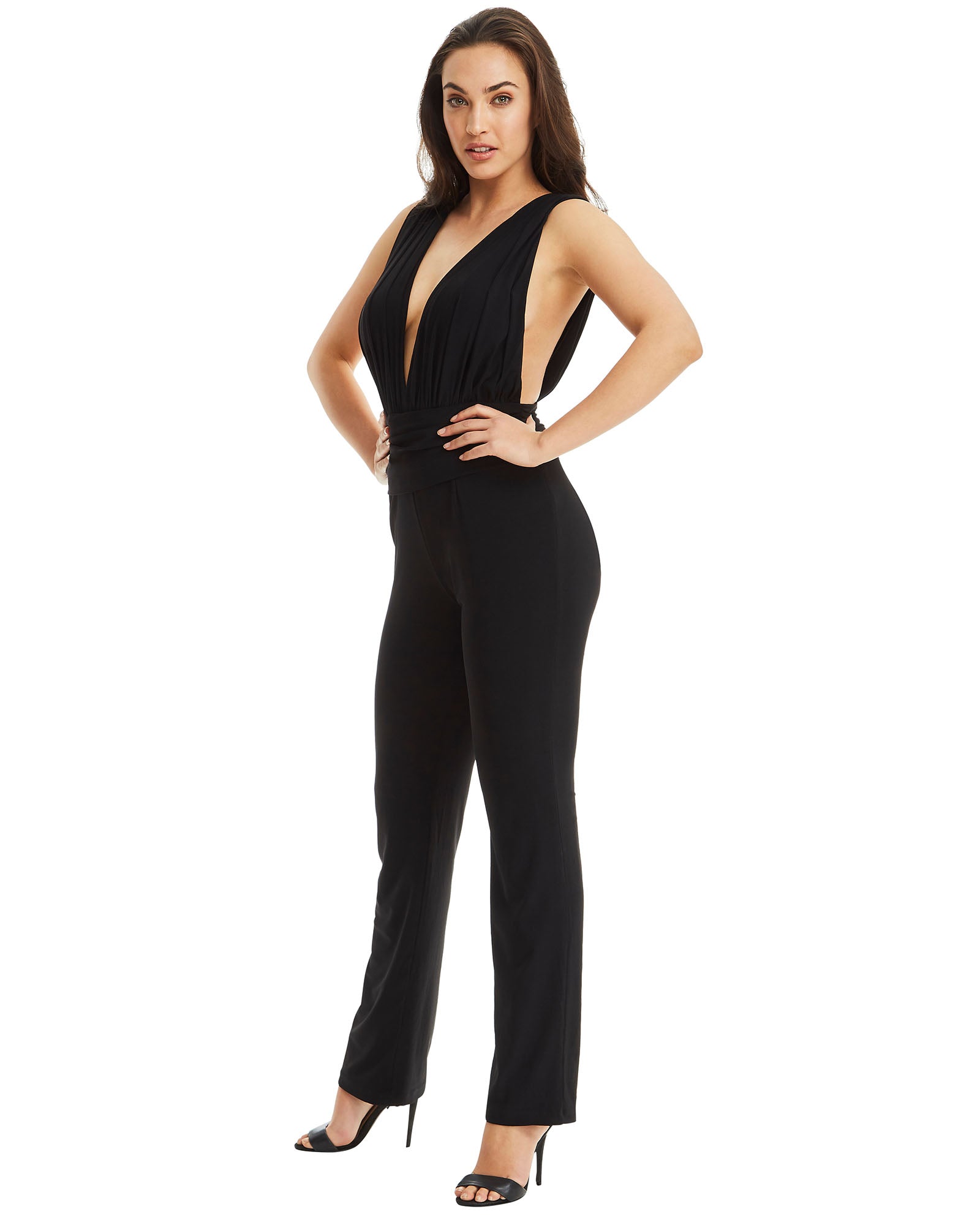 V-Neck Jumpsuit - Black